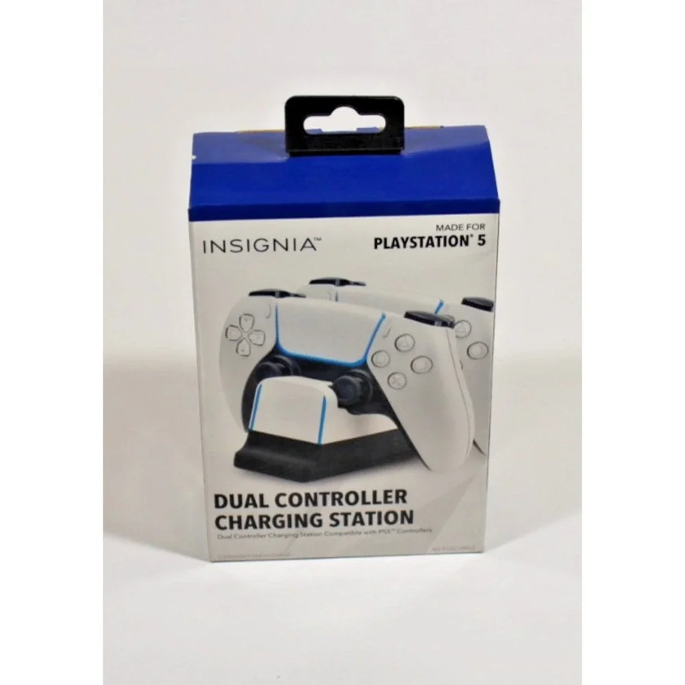 Insignia- Dual Controller Charging Station for PlayStation 5 - Black/White PS5